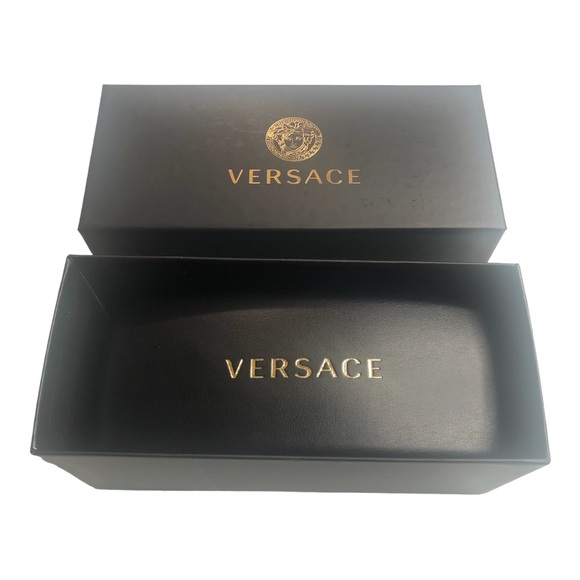 Versace Medusa Focus Gold and Dark Grey Rectangular Sunglasses VE2242 ~ NIB! - Picture 3 of 8